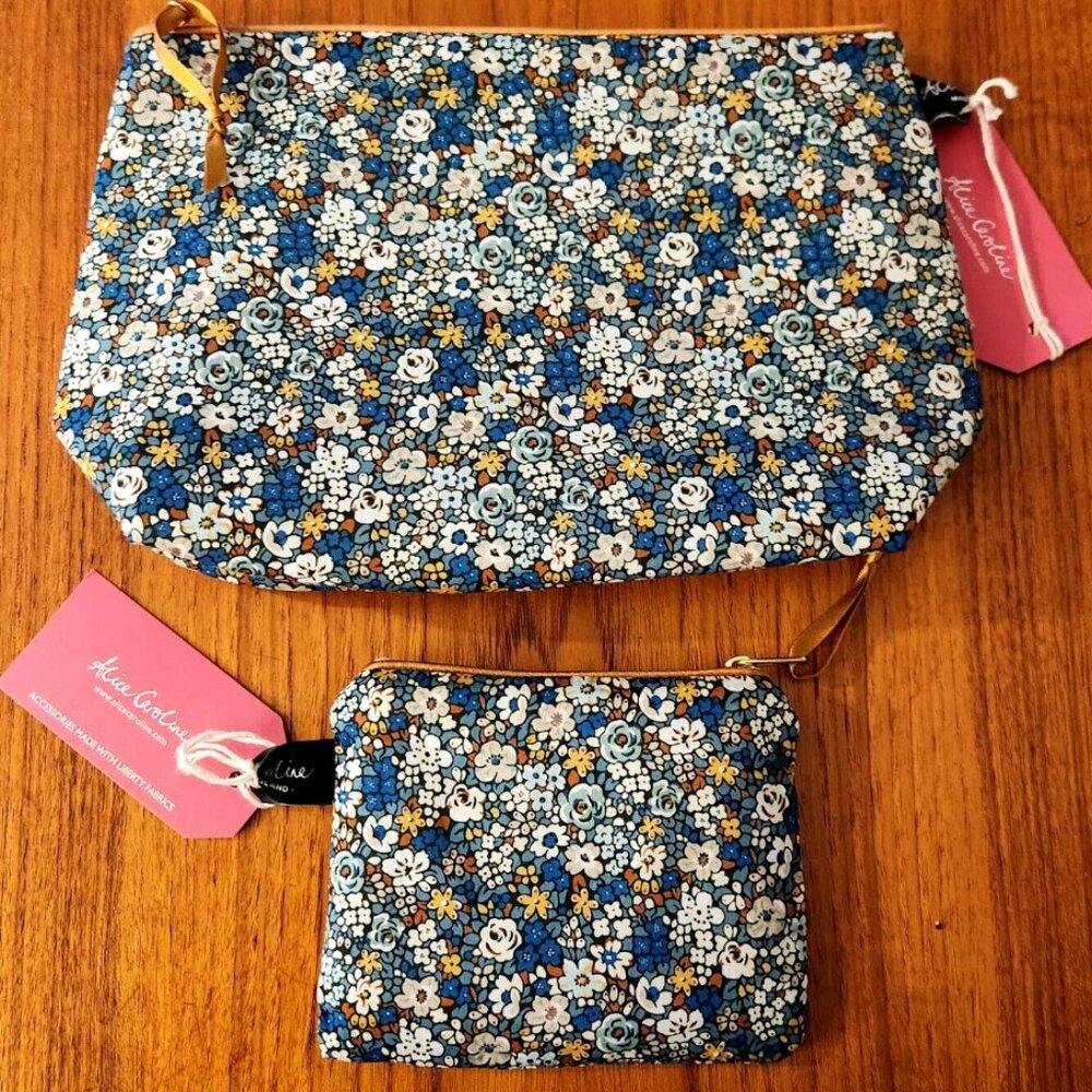 NWT SET 2 UK Alice Caroline Liberty Fabric Emma Louise Cosmetic Bags